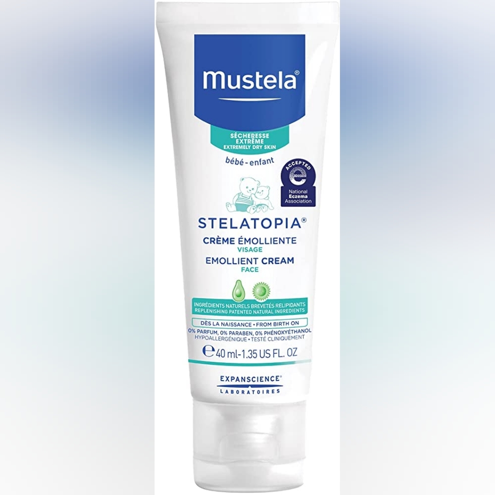 NEW Mustela Stelatopia Emollient Face Cream Baby Dry Skin Moisturizer 40 ml